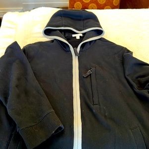 James Perse hoodie size 4 (XL) black with grey trim
